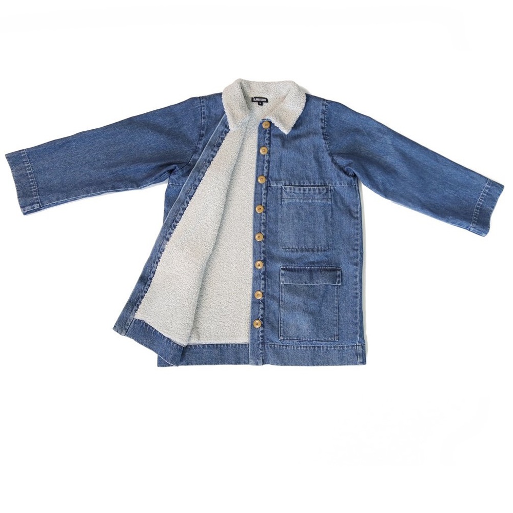 ISO Ilana Kohn Mabel coat with shearling, in denim